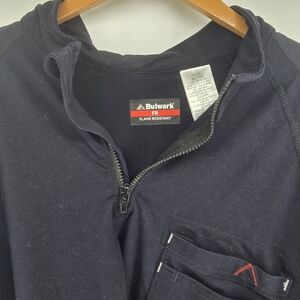 Bulwark FR Cat 2 2112 Quarter Zip Long Sleeve Shirt XL Dark Blue